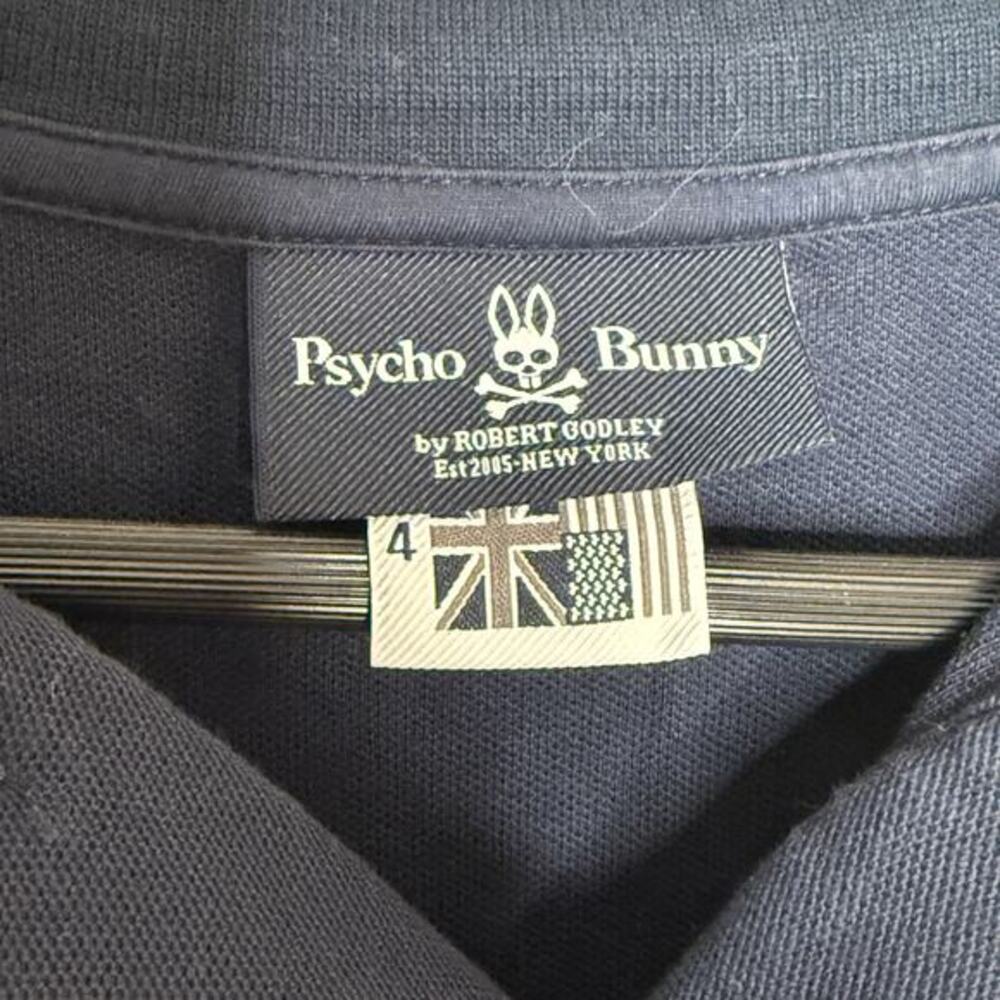 Psycho Bunny Navy Blue Woman's Short Sleeve Polo Shirt UK Size 4 Us Size XS - Picture 4 of 7